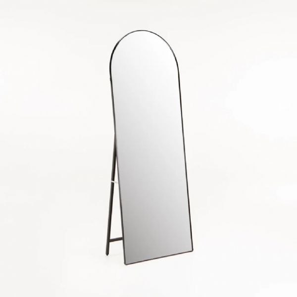 Curved Floor Standing Mirror - Black
